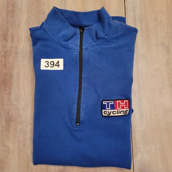 Vintage  Tommy Hilfiger Cycling Jersey Blue  with TH Patch Rare Mens Large - Picture 10 of 10